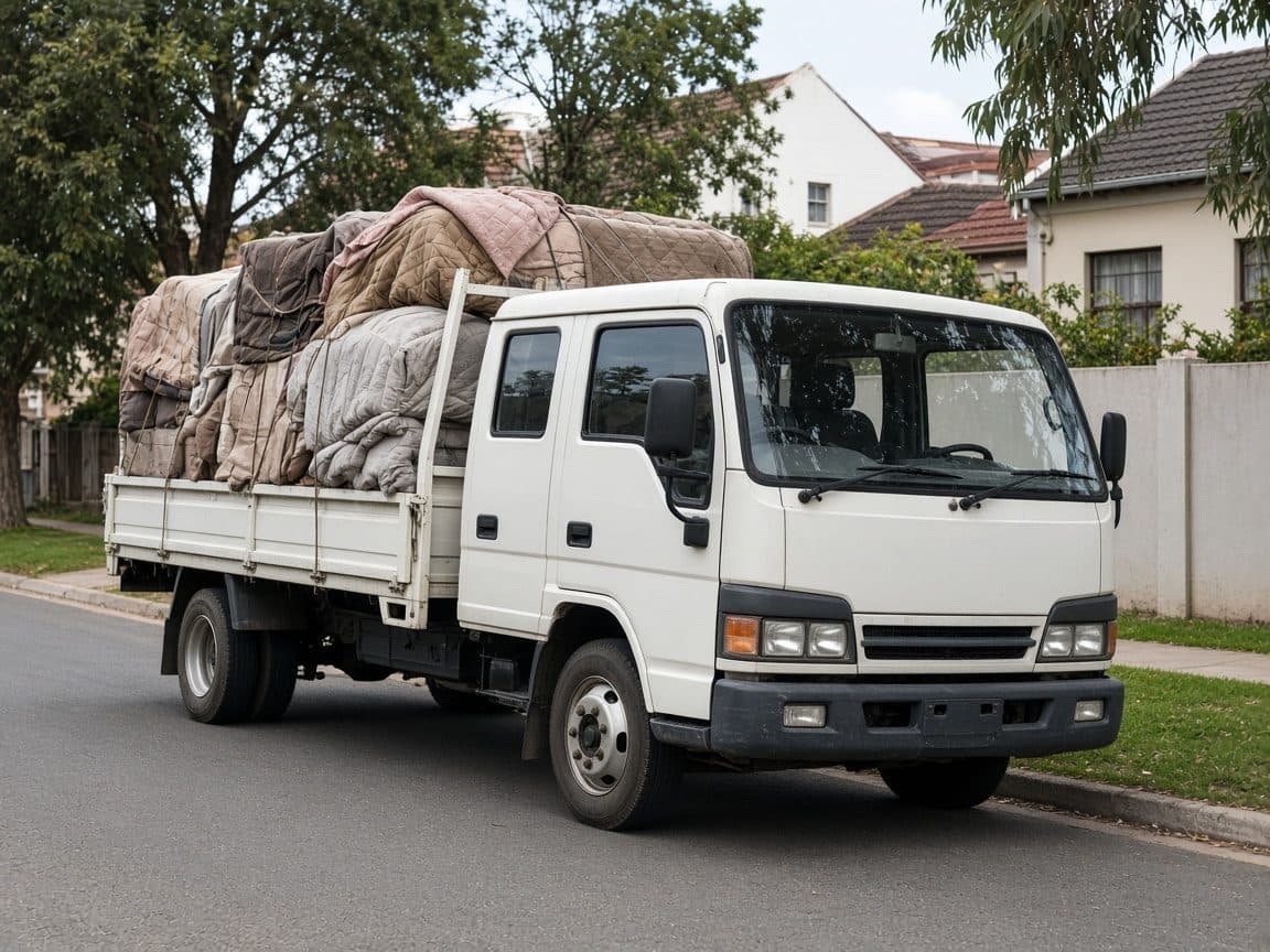 White FAW Tiger dropside truck